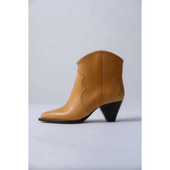 Isabel Marant Darizo Leather Western Booties Natural Tan Womens Size 37 - Picture 15 of 15